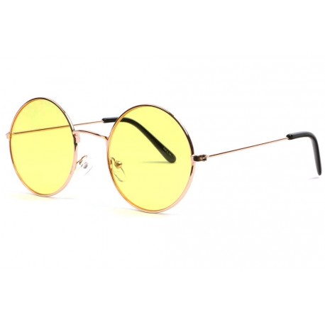 Petite lunette de soleil ronde dorée fashion Submy