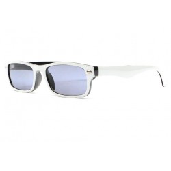 Lunettes Loupe Solaires Blanches Noires Rectangles Solya