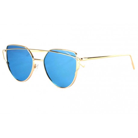 Mince Messieurs Lunettes de soleil Rectangulaire Miroir Bleu Argent a5006 