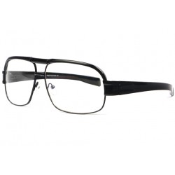 Grandes lunettes sans correction geek noires rectangles Mazzy