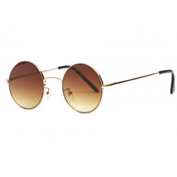 Petites lunettes de soleil rondes dorées classe Lyf