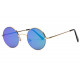 Petites lunettes de soleil rondes miroir bleues fashion Lyf Lunettes de Soleil Eye Wear
