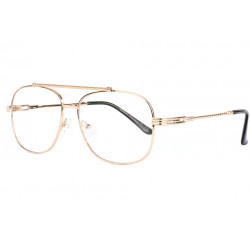 Grandes lunettes sans correction métal doré Geek Loak