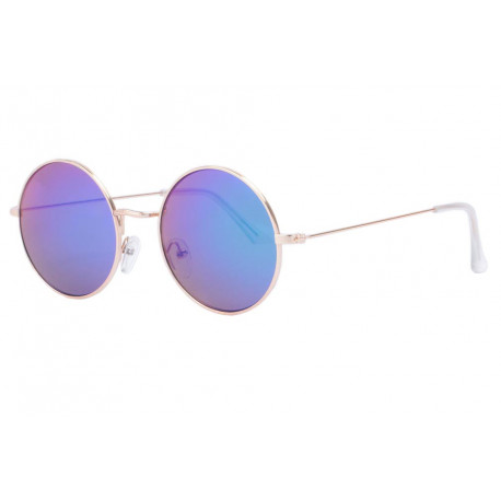 Fines lunettes de soleil rondes miroir bleu tendance Thyk Lunettes de Soleil Eye Wear