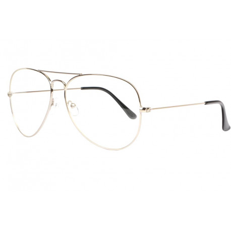 Grandes lunettes sans correction fines argent pilote Laik Lunettes sans correction SOLEYL