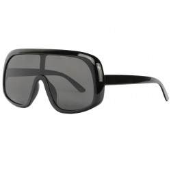 Très grandes lunettes de soleil noires fashion masque tendance Yek Lunettes de Soleil Eye Wear