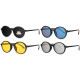 Lunettes de soleil clips solaires magnetiques rondes 4 couleurs Tendance Quadry Lunettes de Soleil Eye Wear