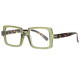 Grosses Lunettes Loupe Vertes Fantaisies Ecailles Rectangles Cary Lunette Loupe New Time