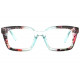 Grandes lunettes loupe Bleues et Rouges à Fleurs Fantaisies Relly Lunette Loupe New Time